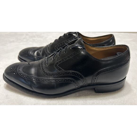 Johnston & Murphy Mens Shoes Size 8.5 D/B Black Vintage Wing Tip Oxford 24-93210 - Picture 3 of 8